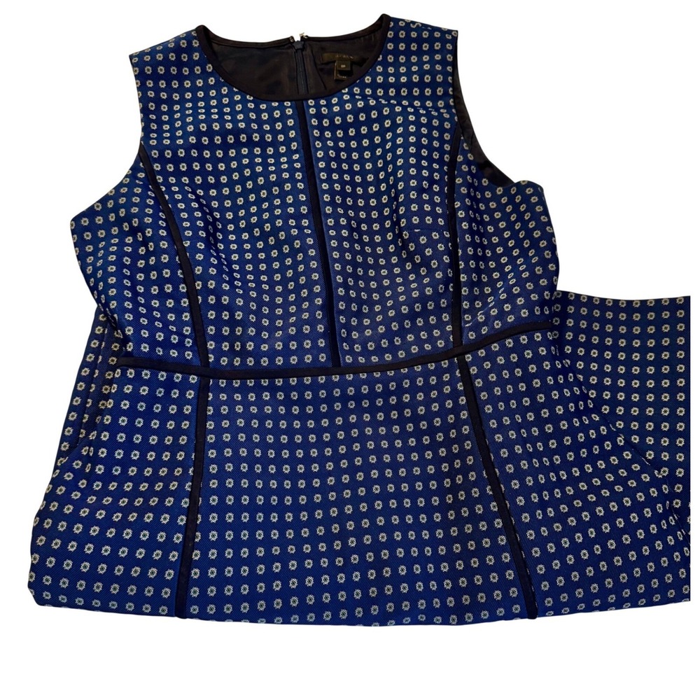 J.Crew Navy Jacquard‎ Brocade Grosgrain Structured Preppy Sheath Dress - Picture 11 of 12